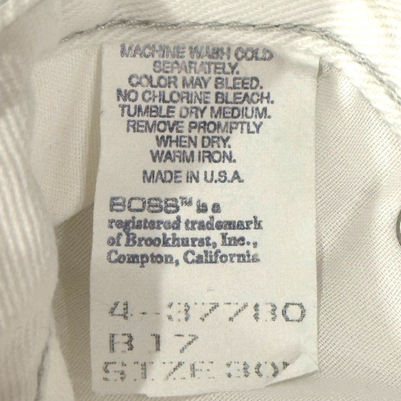 Vintage BOSS Jeans Mens White Baggy Wide Leg 30x32 JNCO Style Made in USA - Picture 5 of 11